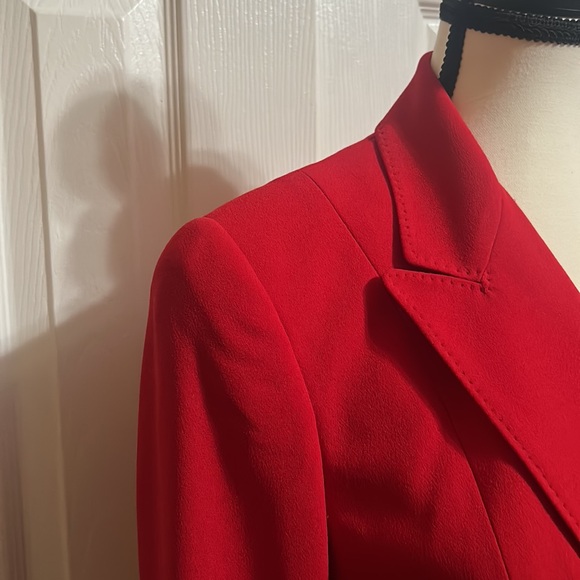 Liz Claiborne Petite Collection Deep Red Blazer Button Up Jacket Size 6P New tag - Picture 4 of 10